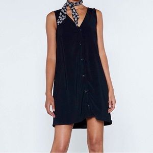 Nasty Gal Sleeveless Black Button Down Dress